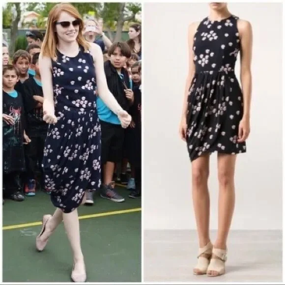 A.L.C. Eva silk floral dress size 2 - Picture 5 of 12